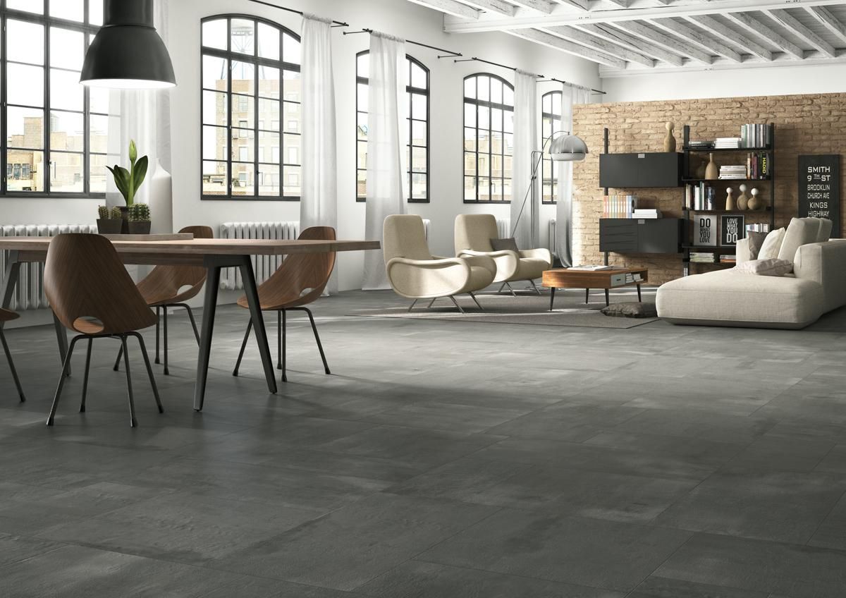 Concrete floor tiles